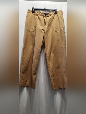 Prana Tan Cropped Wide-Leg Pants